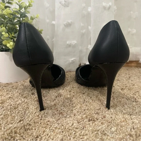Aldo Caryy Black Faux Leather Snakeskin Stiletto Pump Heels - Picture 9 of 10